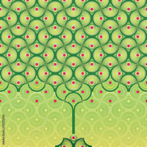 Seamless vector background - summer pattern - eden apple tree