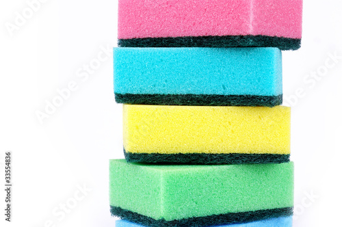 coloured bath sponges