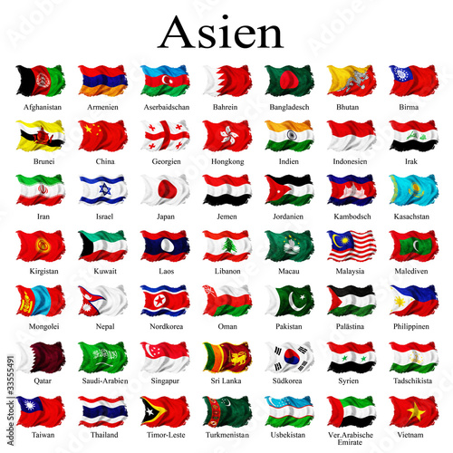 Länderflaggen Asien