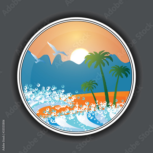Summer holiday beach background vector