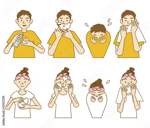 facial cleansing and shaving