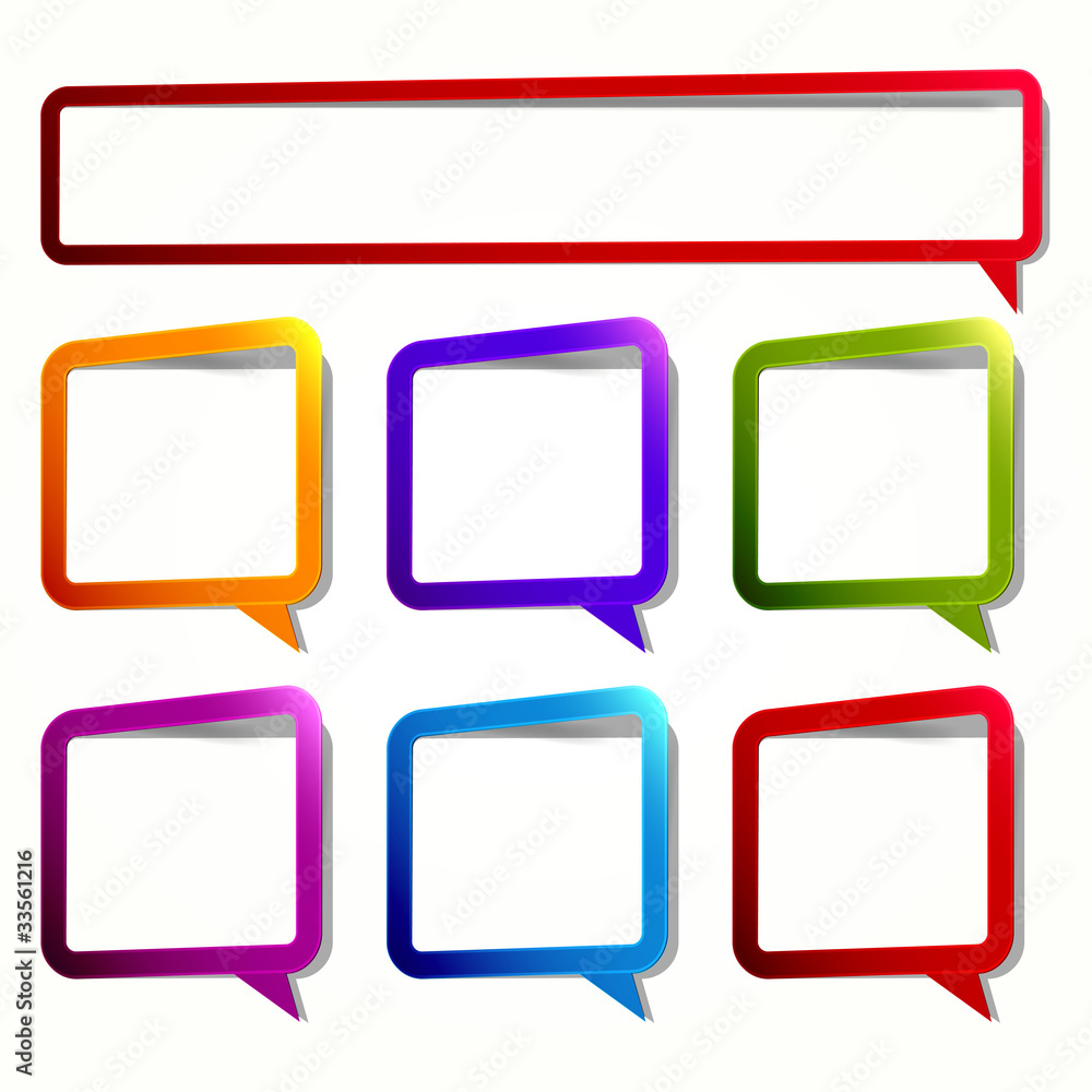 Long and square sticker in the form of an empty frame.