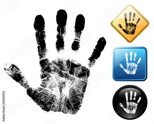Hand pictogram and signs