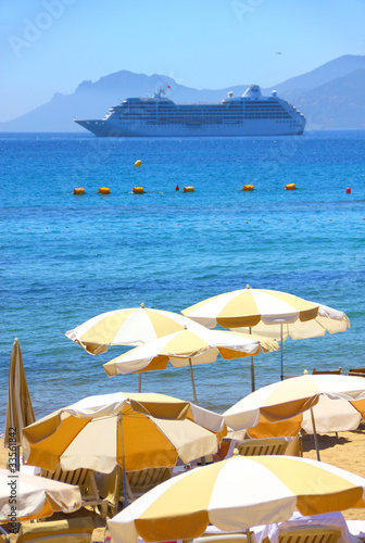 Beautiful beach in Cannes, France