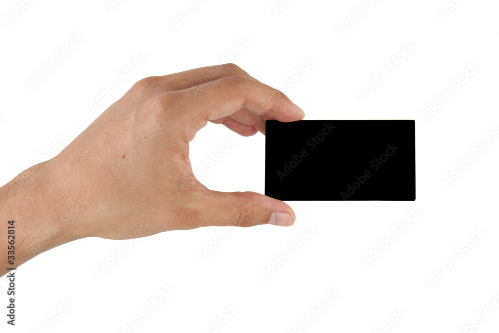 black business card in hand black business card in hand