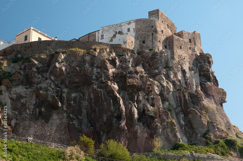 Sardinia, Italy: view of Castelsardo, Castello dei Doria.