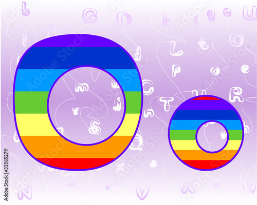 Rainbow Alphabet on a lavender background tender