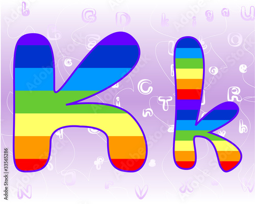 Rainbow Alphabet on a lavender background tender