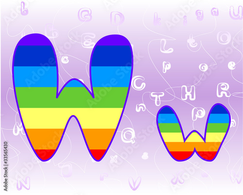 Rainbow Alphabet on a lavender background tender