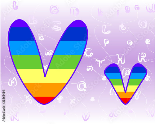 Rainbow Alphabet on a lavender background tender