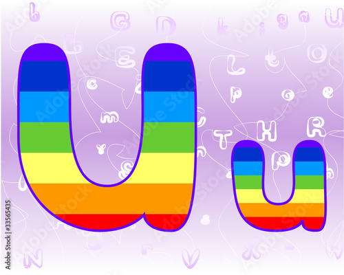 Rainbow Alphabet on a lavender background tender