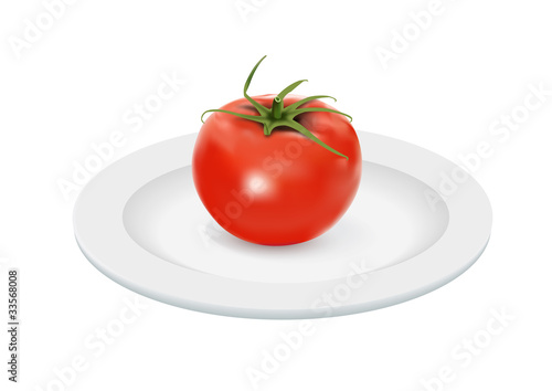 Tomato on plate