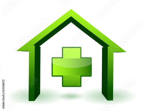 green health house and cross #33568672
