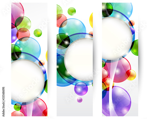 Set di tre banners - Set of three headers with bubbles