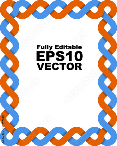 Vector frame made of two braided lines