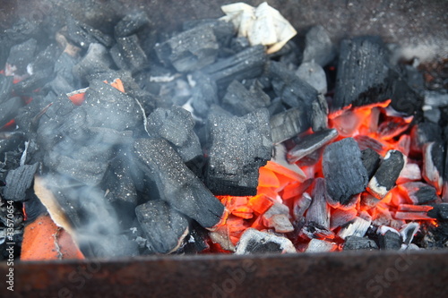 coals in the grill