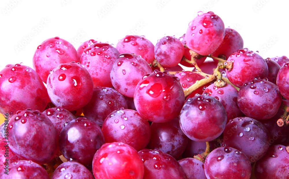 Image of red grape background with water drops Image of red grape background with water drops