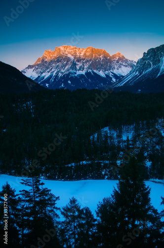 Canvas Print Mt. Zugspitze - The Highest Mountain In Germany