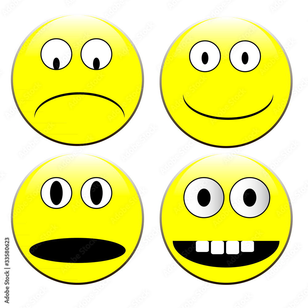 Fototapeta premium Expressions. A set of smileys
