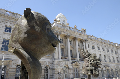 Animal head exhibition at Somerset House in London