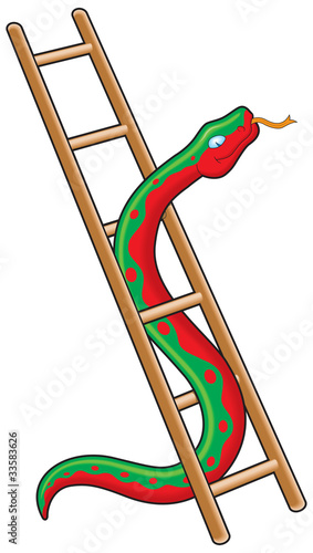 Snake and ladder vector illustration