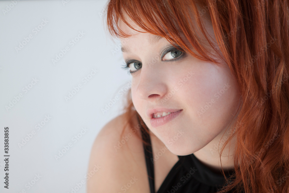 funny redhead girl hamming and make faces funny redhead girl hamming and make faces