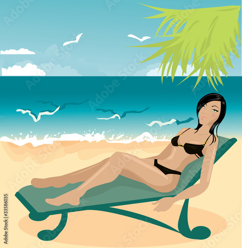 Young woman on a beach