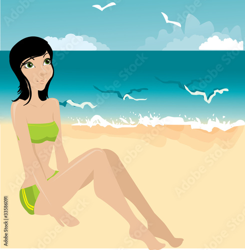 Young woman on a beach