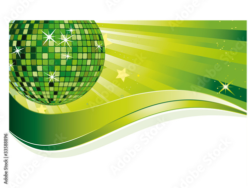 Grüne Discokugel mit Welle