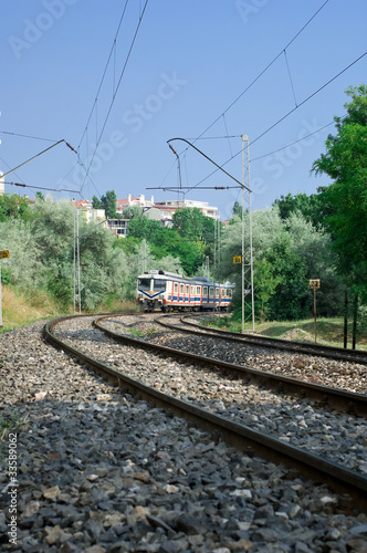 Railroad track and train