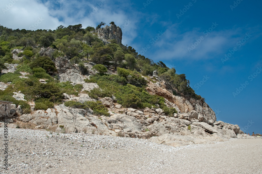 Sardinia, italy: Orosei gulf,  wild nature at Cala Sisine beach.