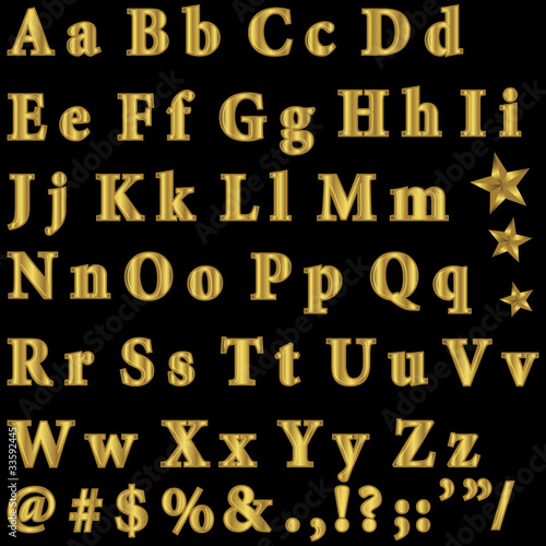 Golden font.