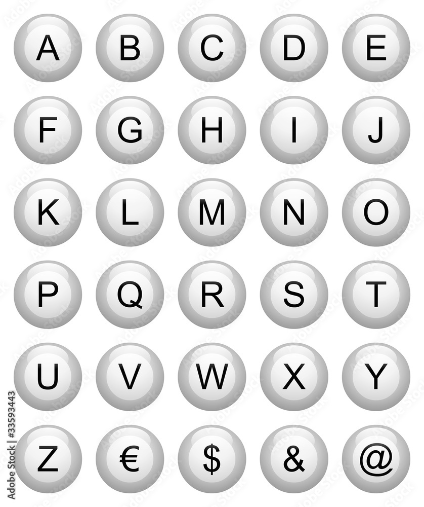 Boutons alphabet Boutons alphabet