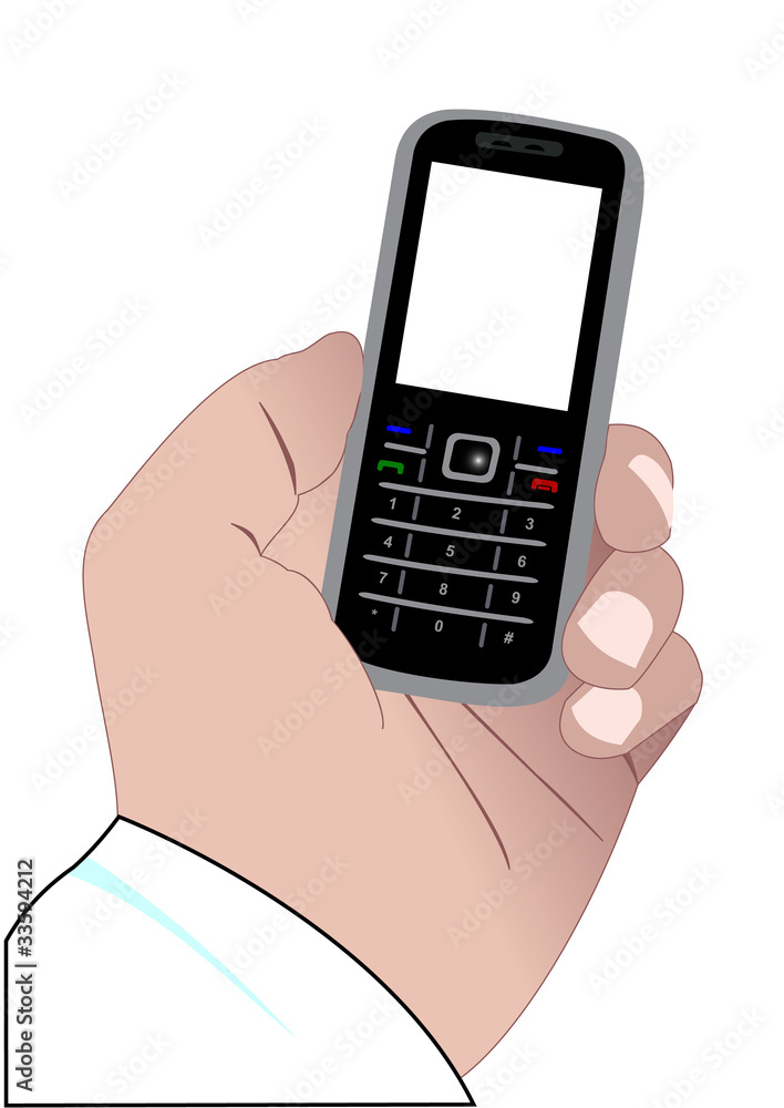 Hand with a mobile phone Hand with a mobile phone
