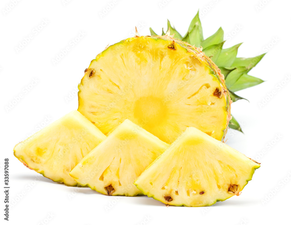 Fresh slice pineapple on white background Fresh slice pineapple on white background
