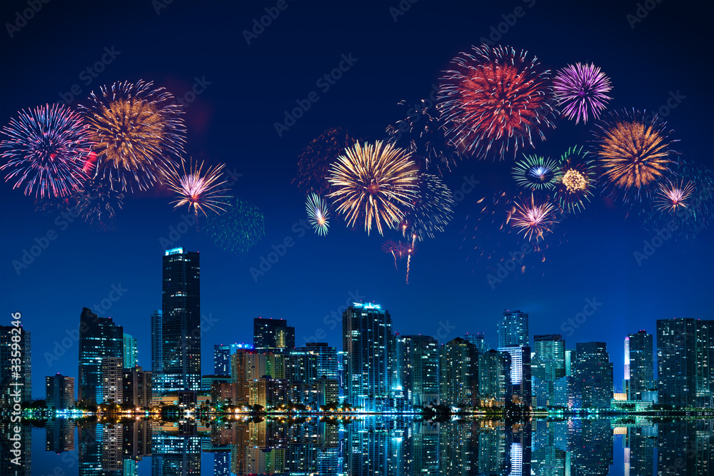 Fototapeta premium Fireworks in Miami