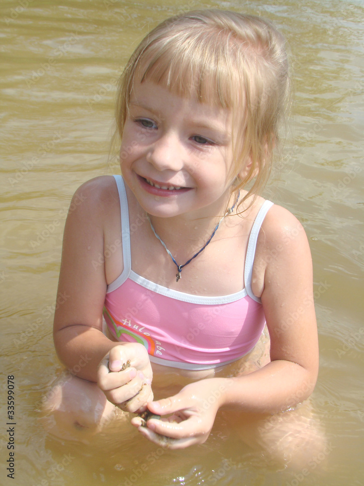 Little girl bathing best sale