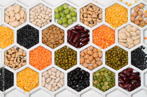 Dry bean products in honeycombs