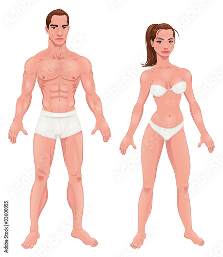 Man and Woman. Vector isolated characters