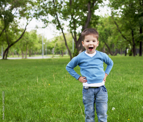 Portrait of a little boy outdoors © Sergey Nivens