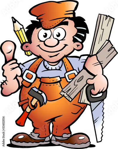 Hand-drawn Vector illustration of an Carpenter Handyman © Poul Carlsen
