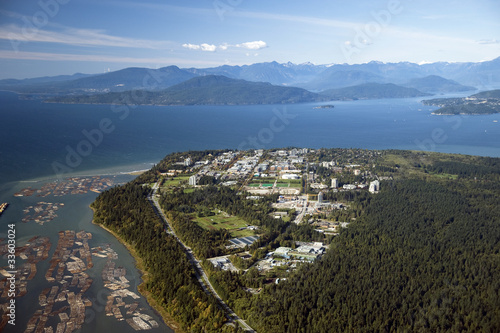 Aerial view of Vancouver, UBC and sea