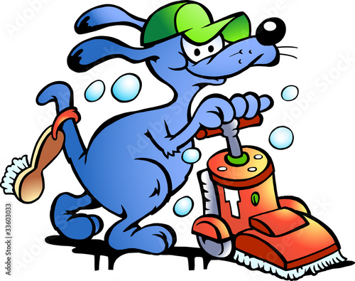 Hand-drawn Vector illustration of an Dog Carpet Cleaner