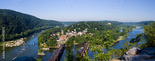 Panorama over Harpers Ferry from Maryland Heights photo