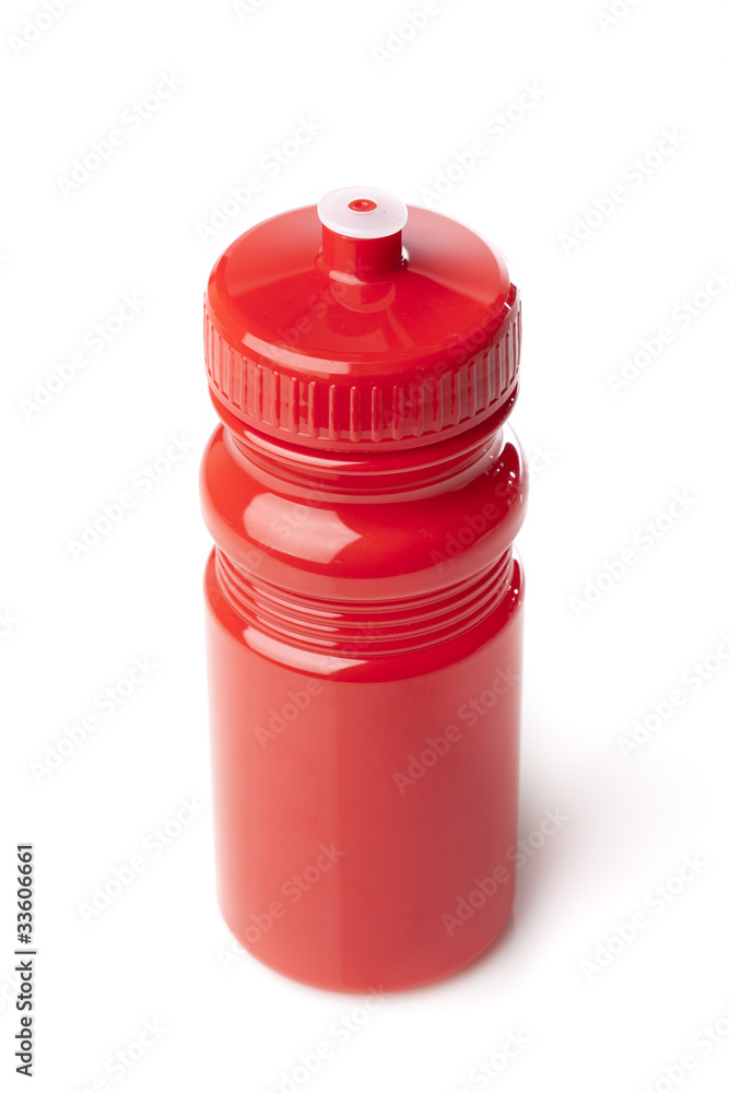 A red water bottle A red water bottle