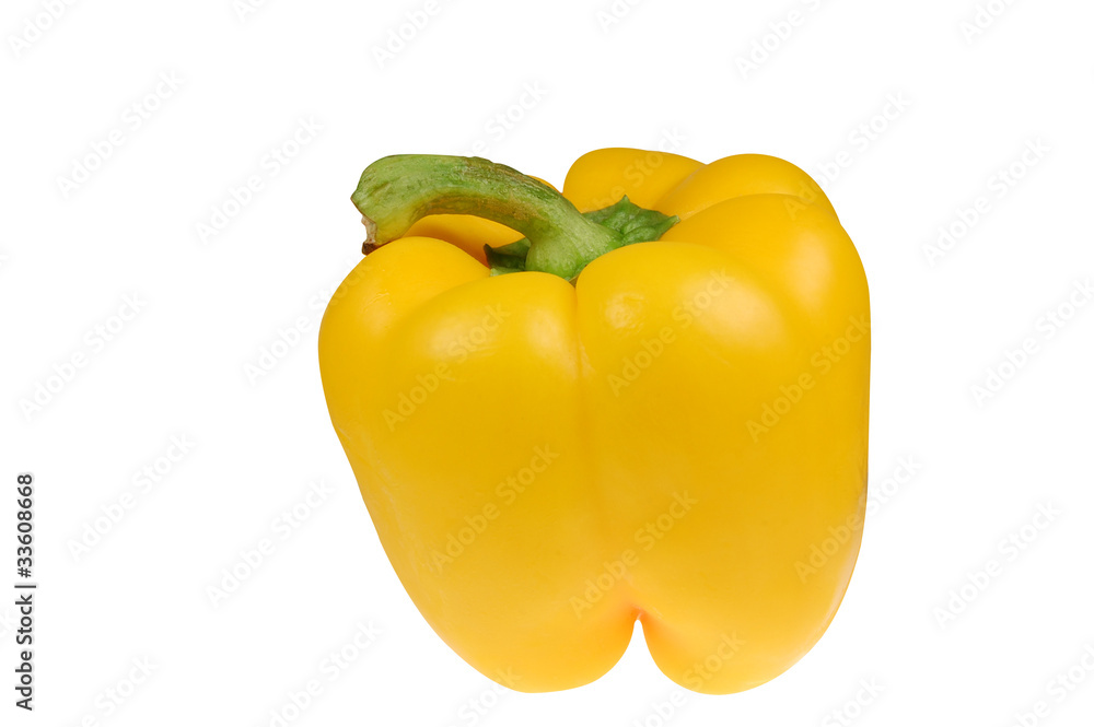 A Yellow Bell Pepper Isolated on White A Yellow Bell Pepper Isolated on White