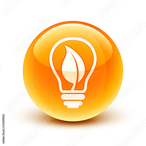 icône ampoule écologie / ecological light bulb icon