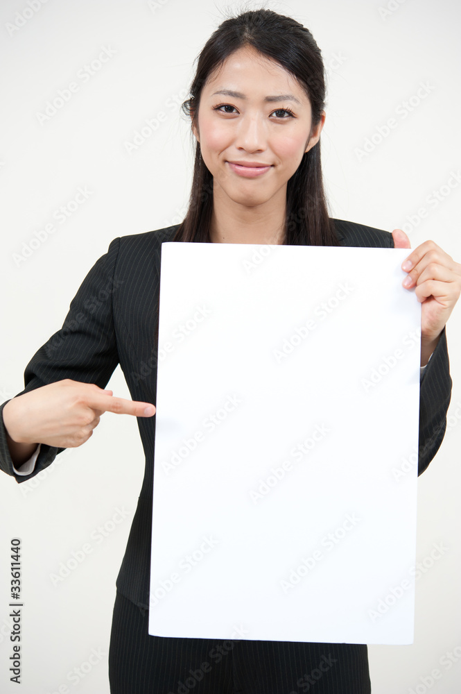 a portrait of asian businesswoman with blank whiteboard a portrait of asian businesswoman with blank whiteboard