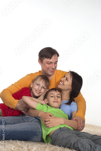 happy family on a carpet