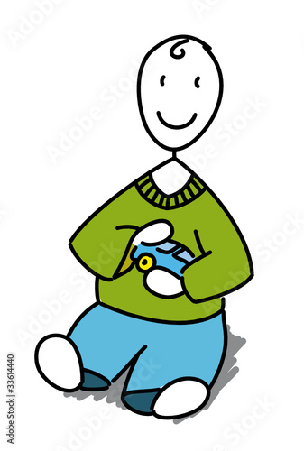 Tout-petit avec sa voiture